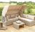 OEM Factory Villa Furniture Set Modern Rattan Six Piece Outdoor Sofa